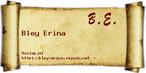 Bley Erina névjegykártya